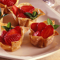 Strawberry Shells with Honey-Orange Cream