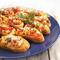 Peach Basil Bruschetta