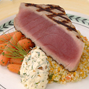 Grilled Florida Yellowfin Tuna with Dill-Onion Butter